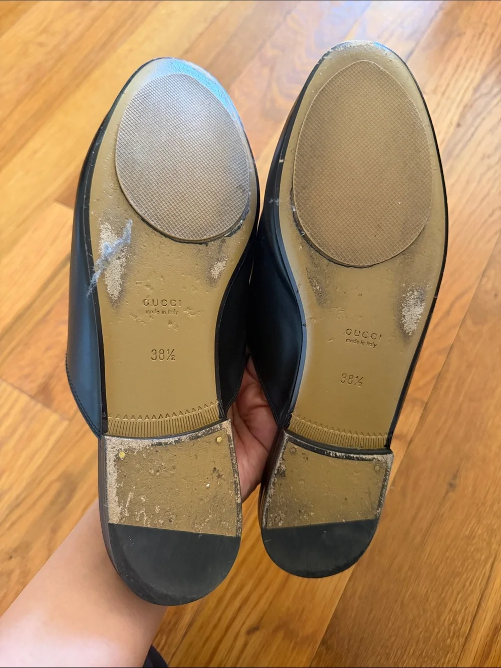 Gucci Black Leather Horsebit Mules with Gold Hardware - Picture 3 of 3